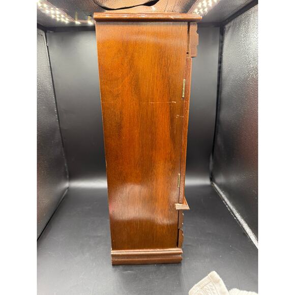 VTG Commodore Collection By Rosalco Wood and Etched Glass Jewelry Box Large - Picture 5 of 11